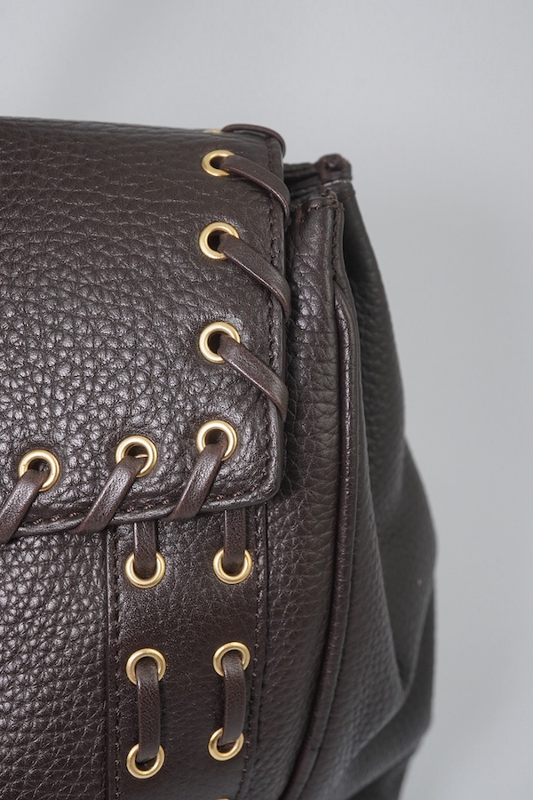 A Versace large brown leather shoulder bag